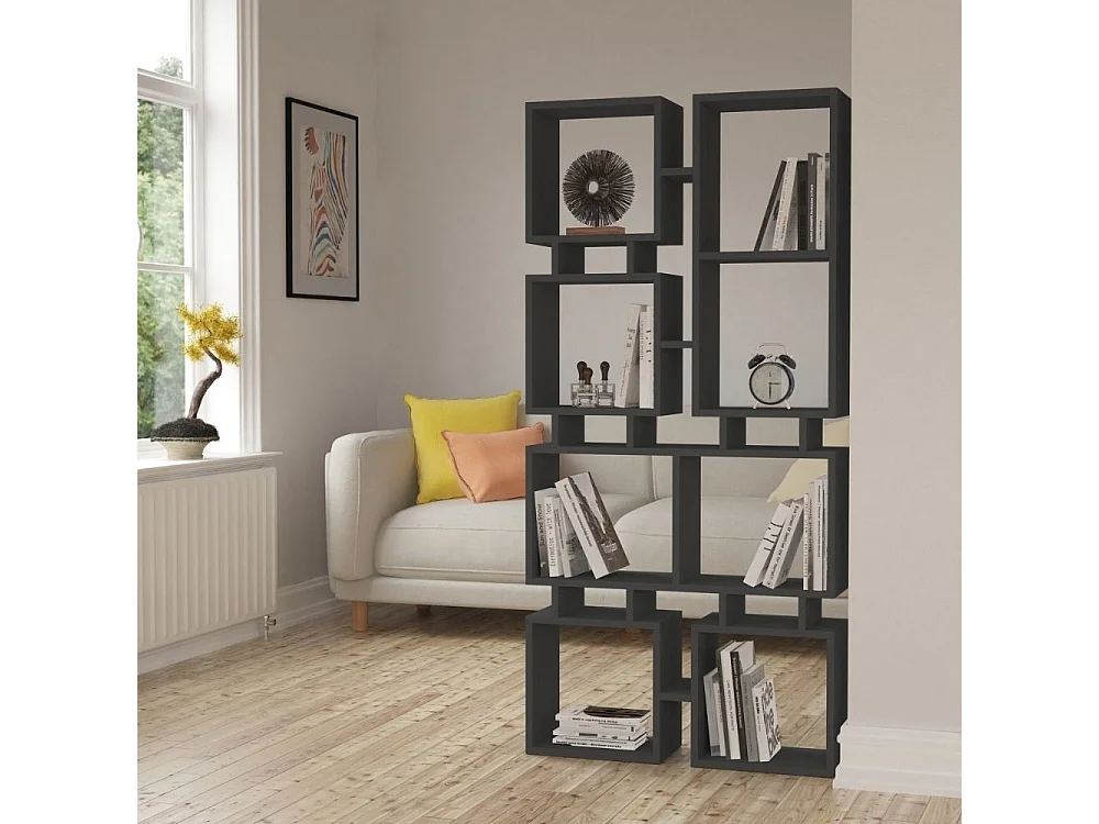 Libreria bifacciale Rail 79x166,5 colore antracite