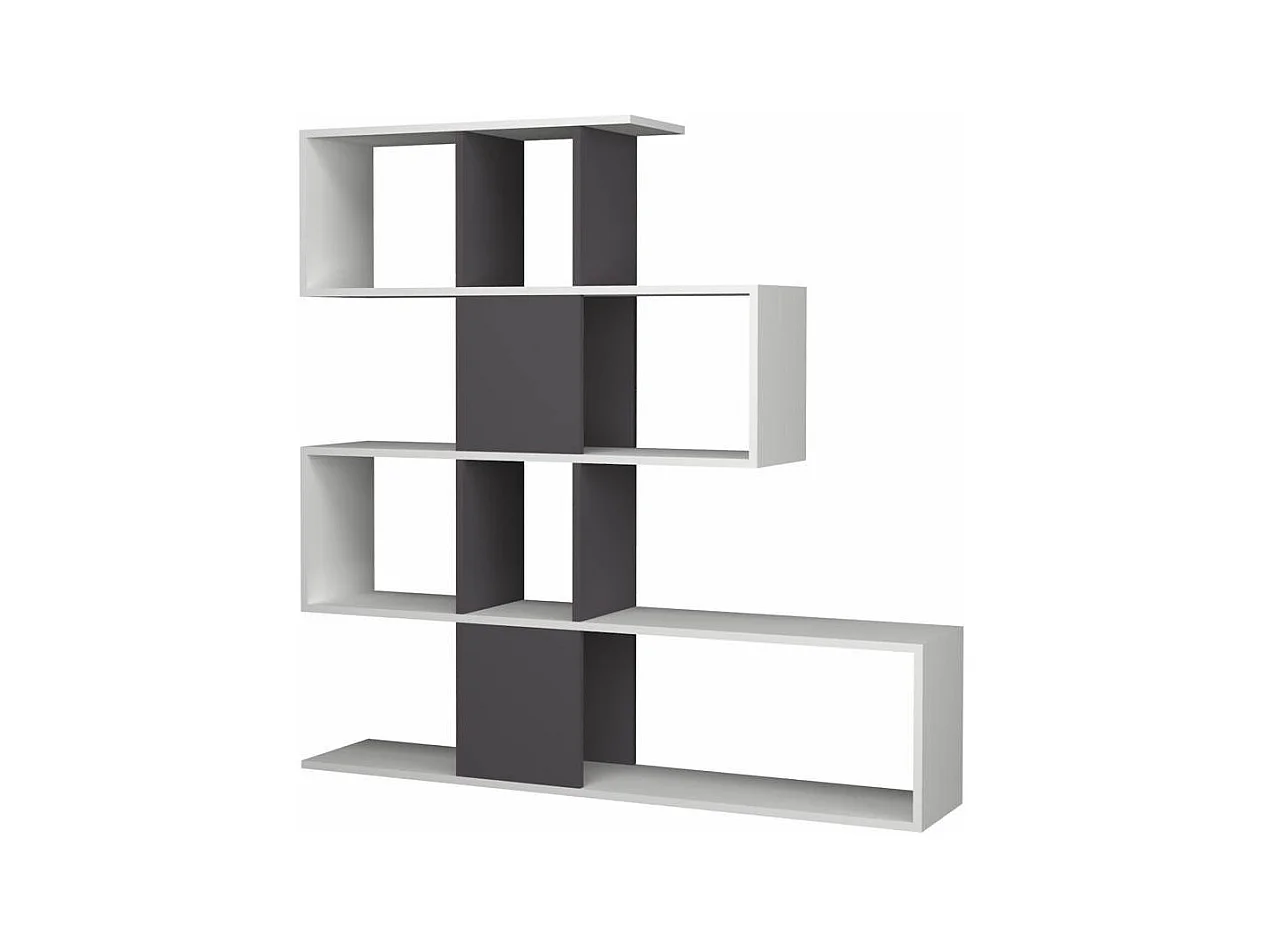 Libreria bifacciale Aktif 145x145x29 cm. colore bianco ghisa