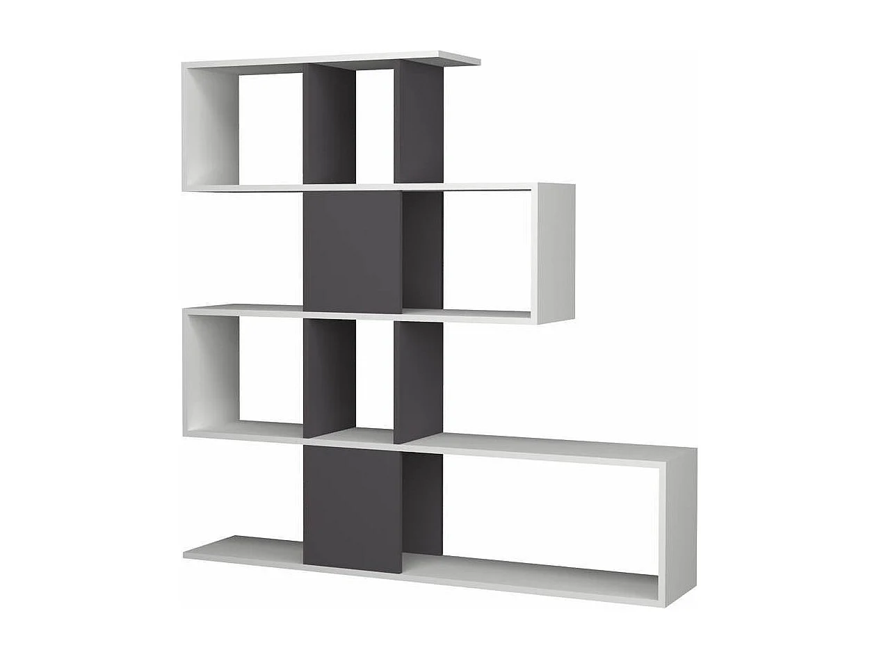 Libreria bifacciale Aktif 145x145x29 cm. colore bianco ghisa
