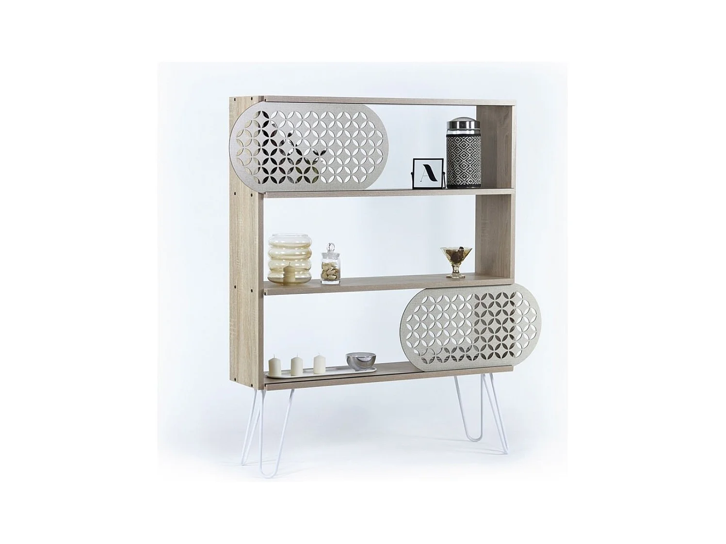 Libreria 3 ripiani Illia 94x25x117 MT1905121 colore rovere nero