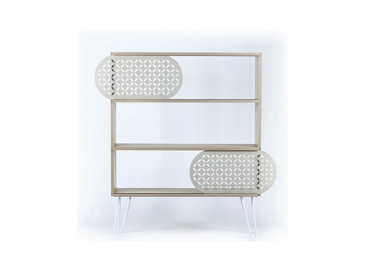 Libreria 3 ripiani Illia 94x25x117 MT1905121 colore rovere nero