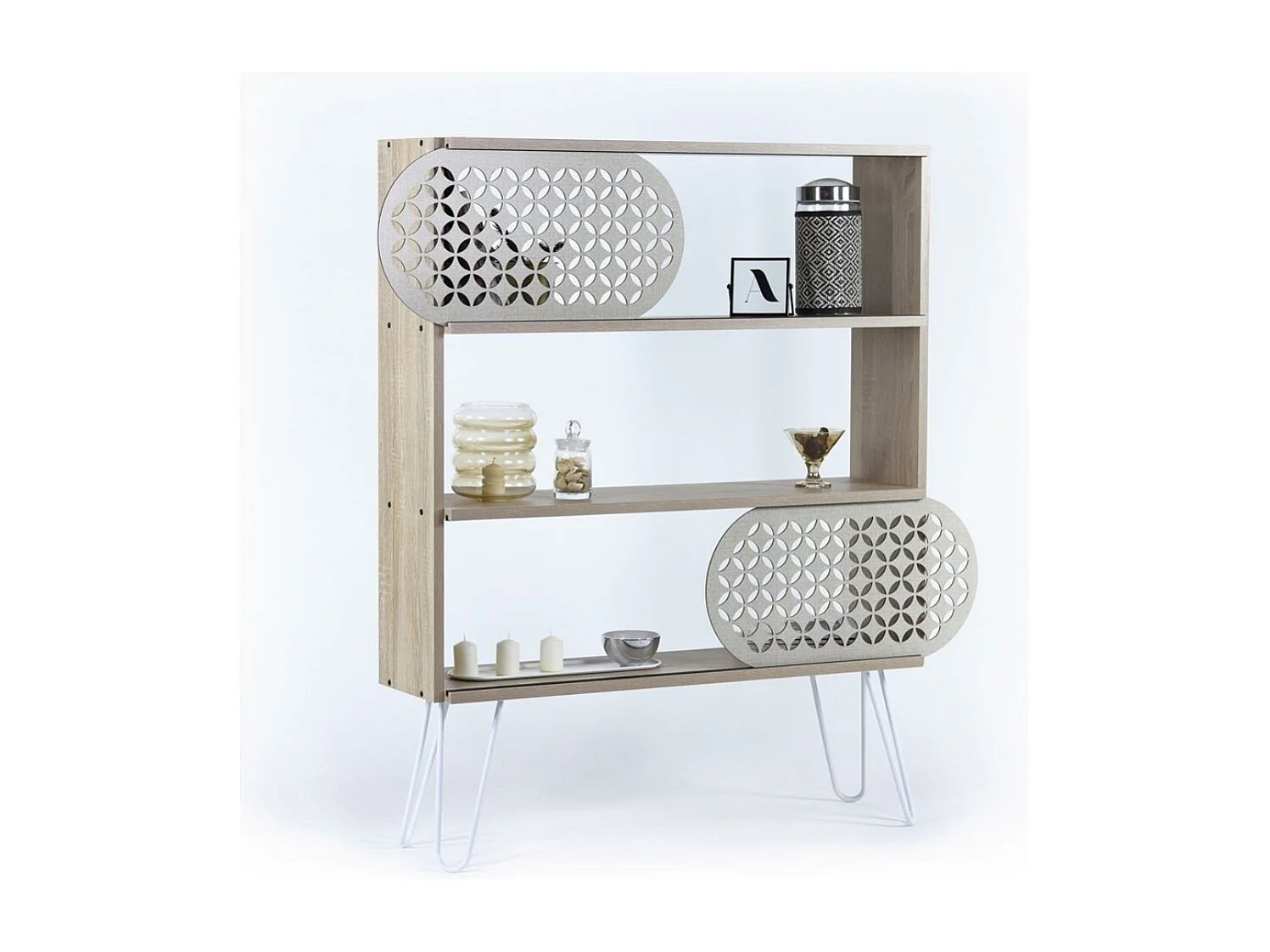 Libreria 3 ripiani Illia 94x25x117 MT1905121 colore rovere nero