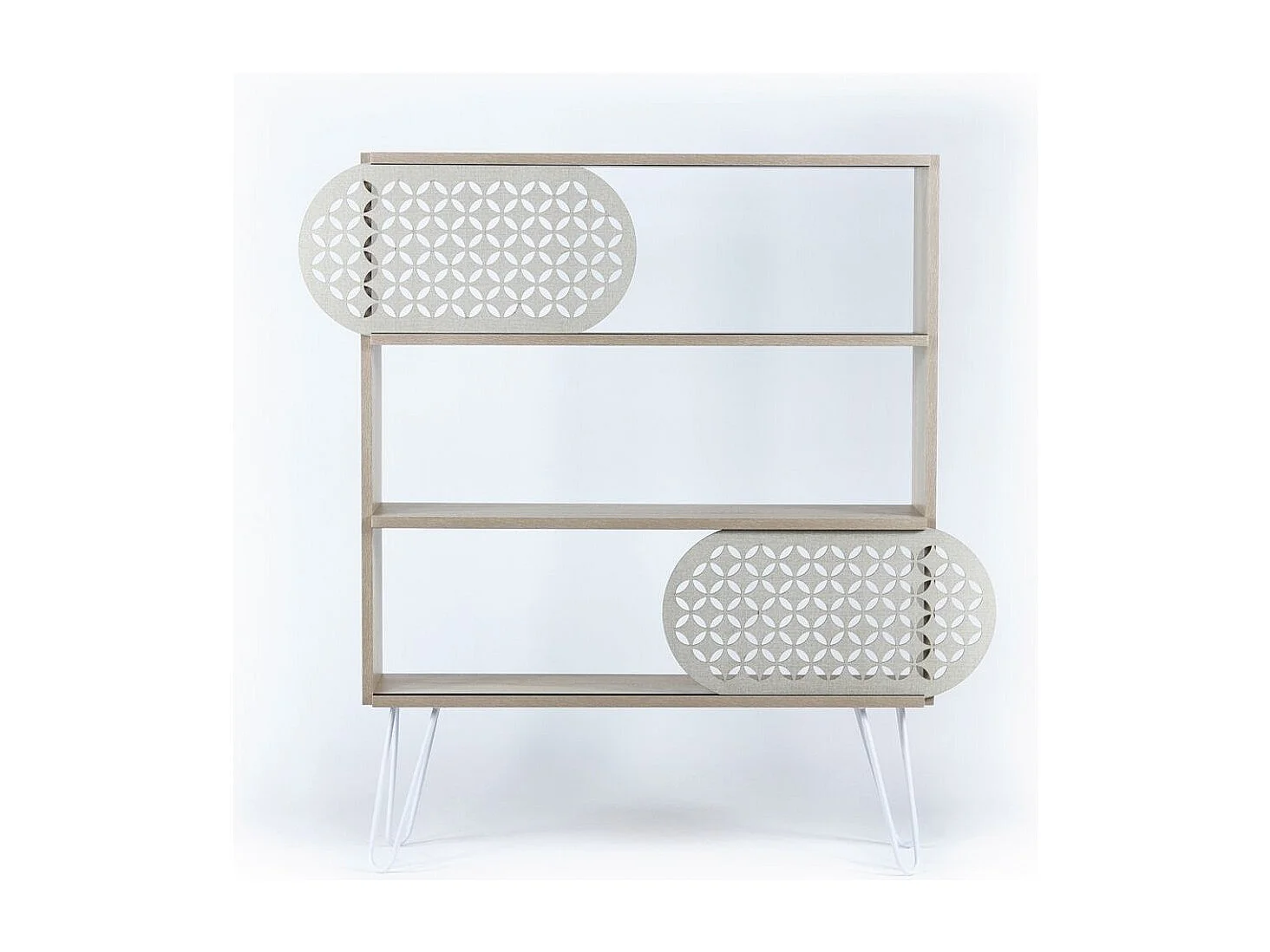 Libreria 3 ripiani Illia 94x25x117 MT1905121 colore rovere nero