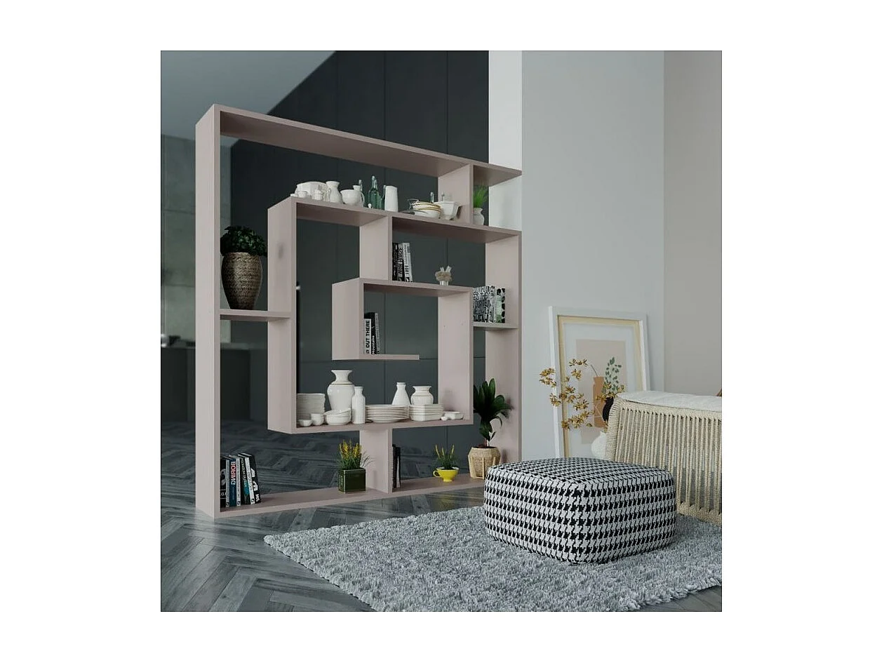 Libreria tortora con 9 ripiani Labirent 125x22x129