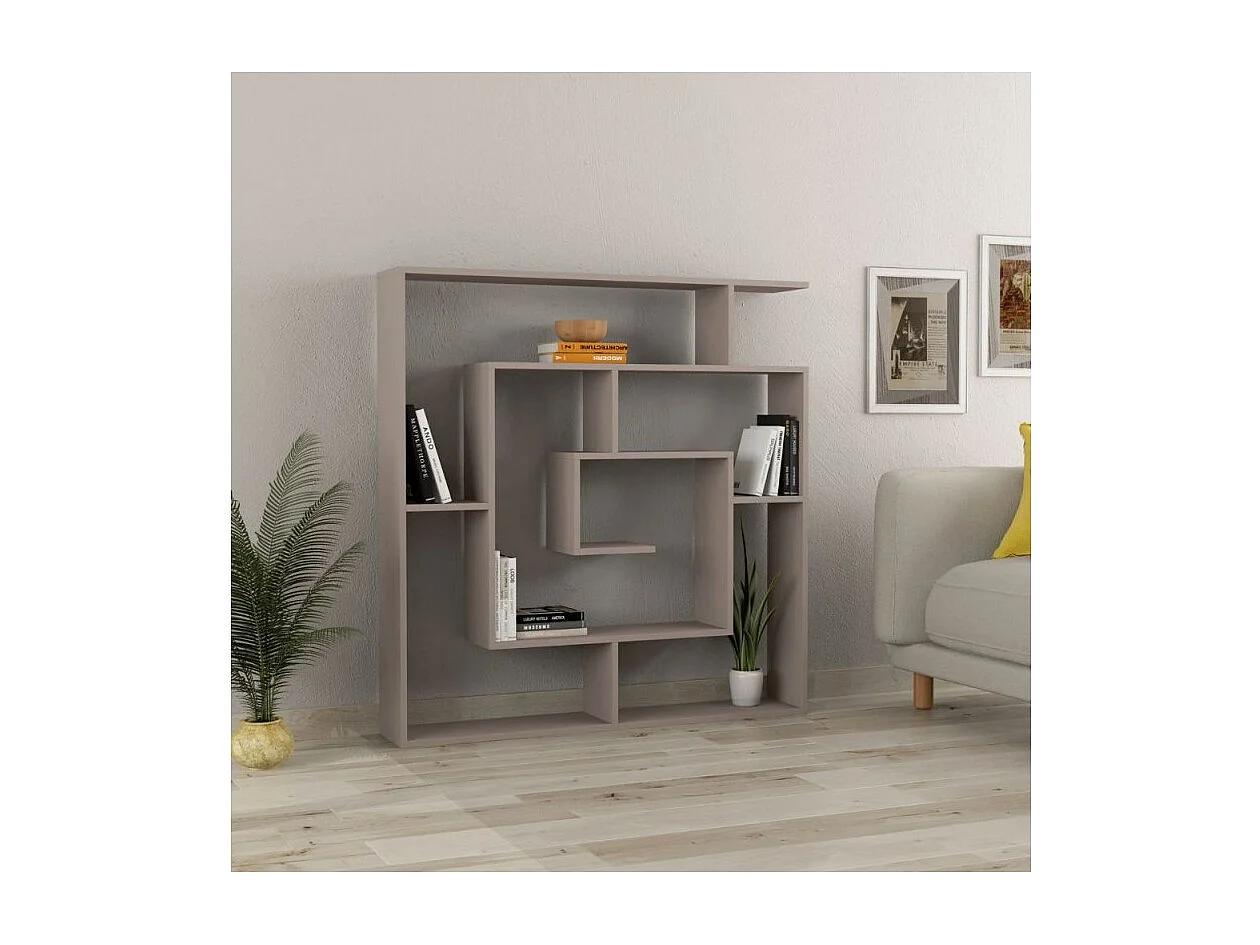 Libreria tortora con 9 ripiani Labirent 125x22x129