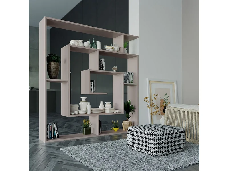 Libreria tortora con 9 ripiani Labirent 125x22x129