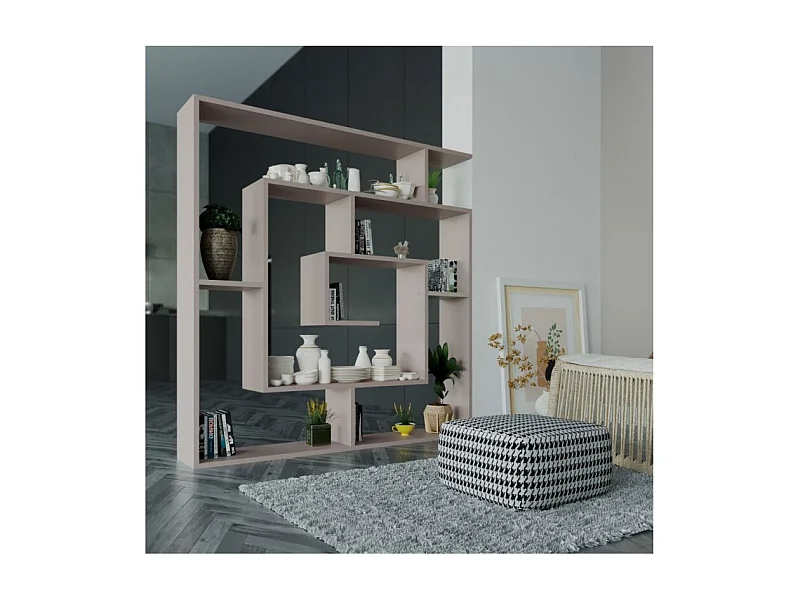 Libreria tortora con 9 ripiani Labirent 125x22x129