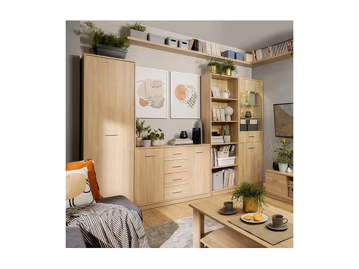 Libreria colore rovere 5 ripiani Nepo 60x34x197H