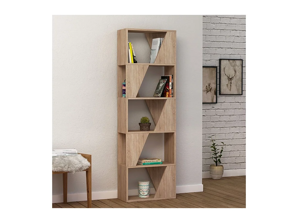 Libreria 5 ripiani Frame 54x168 colore rovere