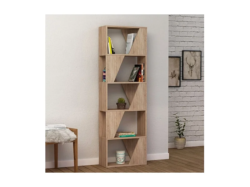 Libreria 5 ripiani Frame 54x168 colore rovere