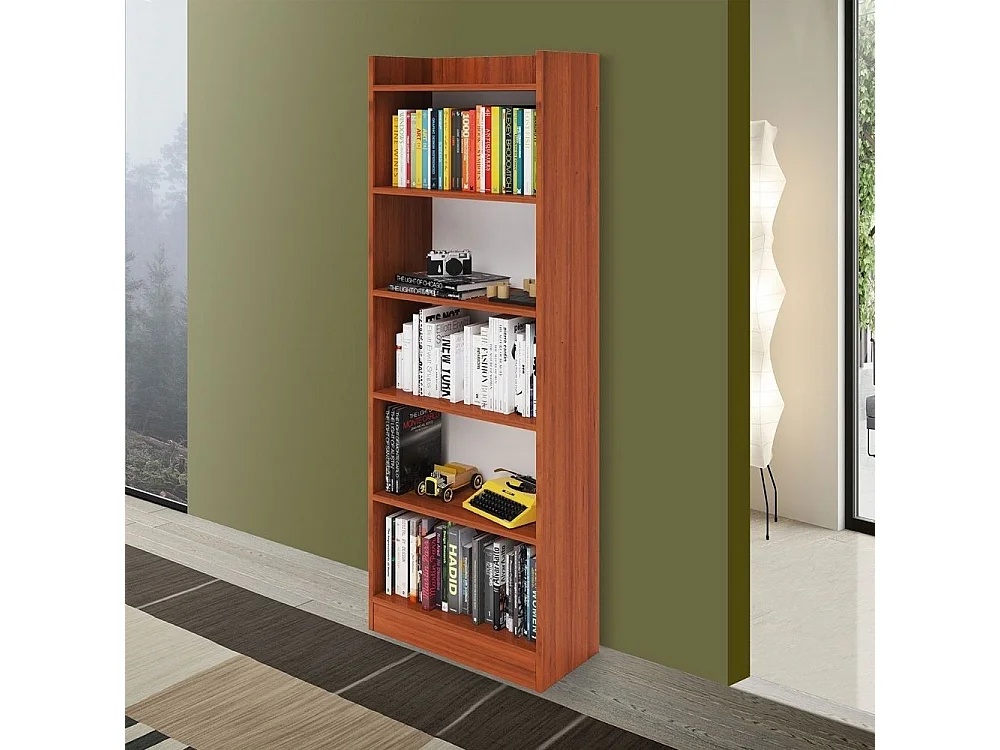 Libreria 5 ripiani Alessia colore noce antico