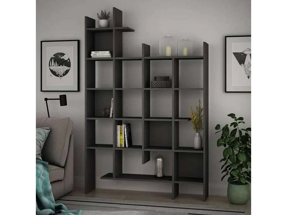 Libreria 6 ripiani Manco 122x25.5x188H colore antracite
