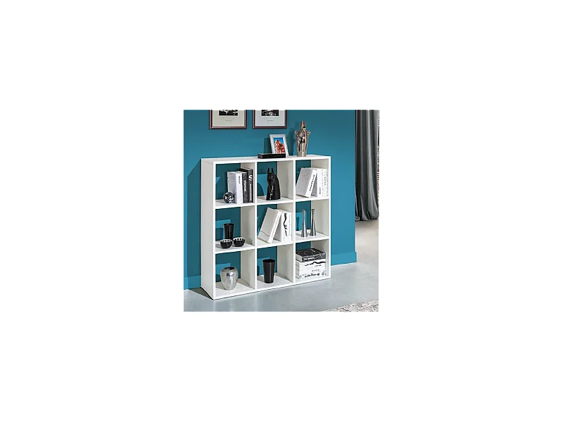 Libreria 9 vani a giorno bianco Hawai 106x32x106H