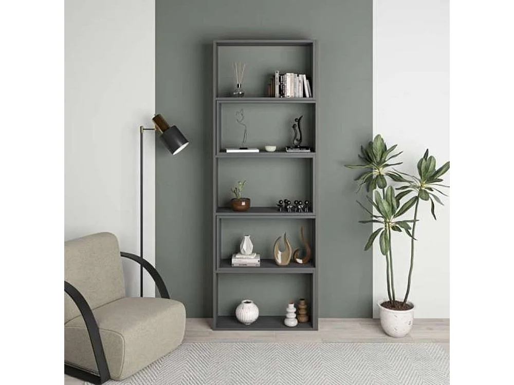 Libreria estensibile angolare Wish 72x22x200h colore antracite