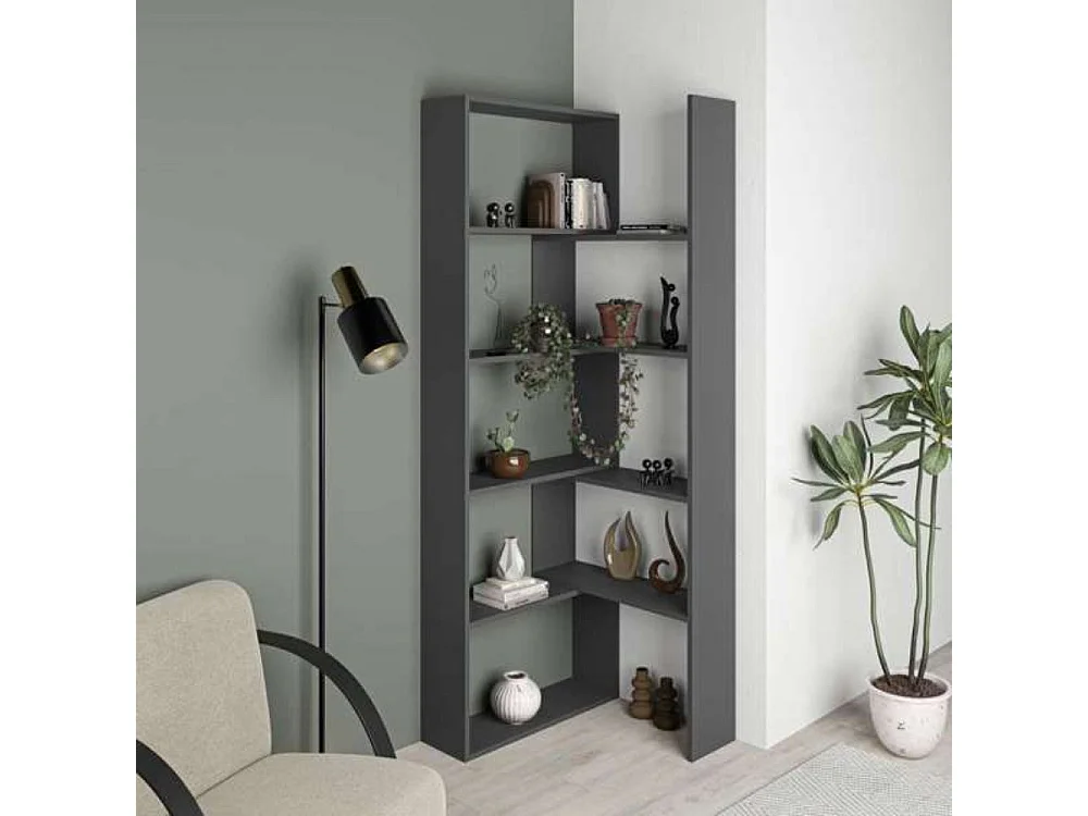 Libreria estensibile angolare Wish 72x22x200h colore antracite