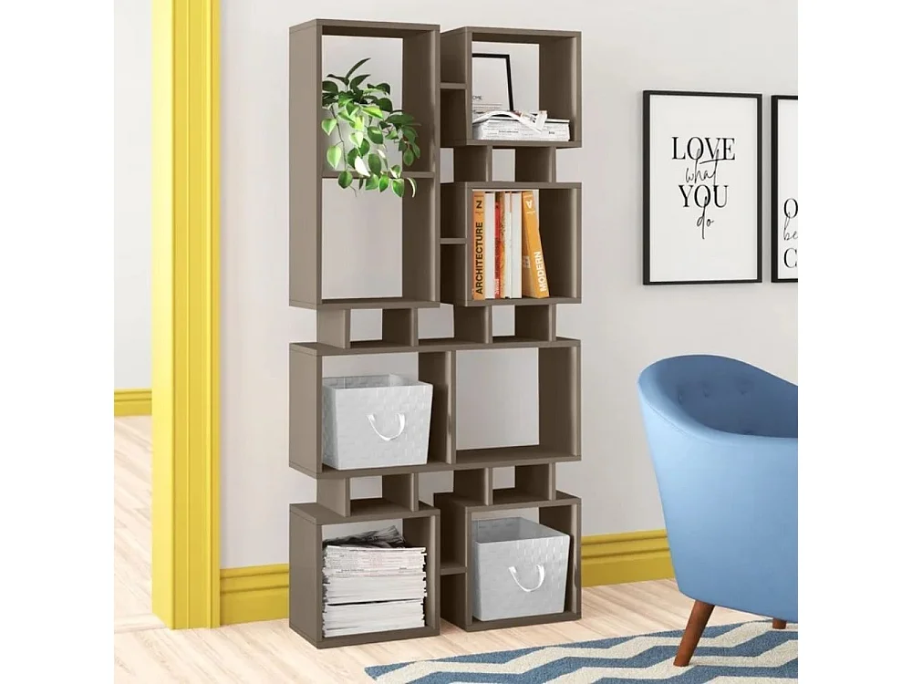 Libreria bifacciale Rail 79x166,5 colore tortora