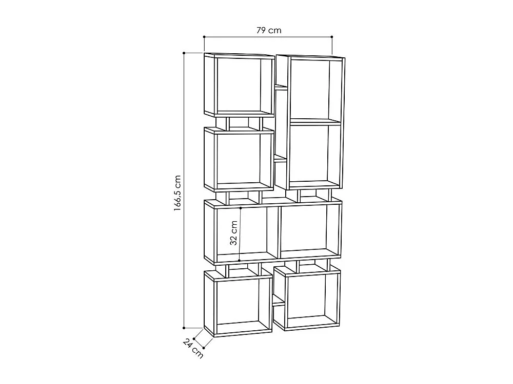 Libreria bifacciale Rail 79x166,5 colore tortora