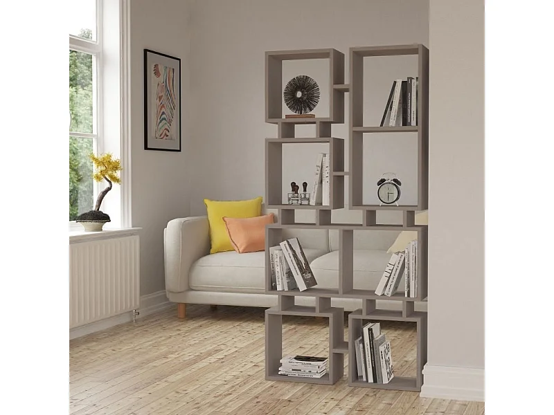 Libreria bifacciale Rail 79x166,5 colore tortora