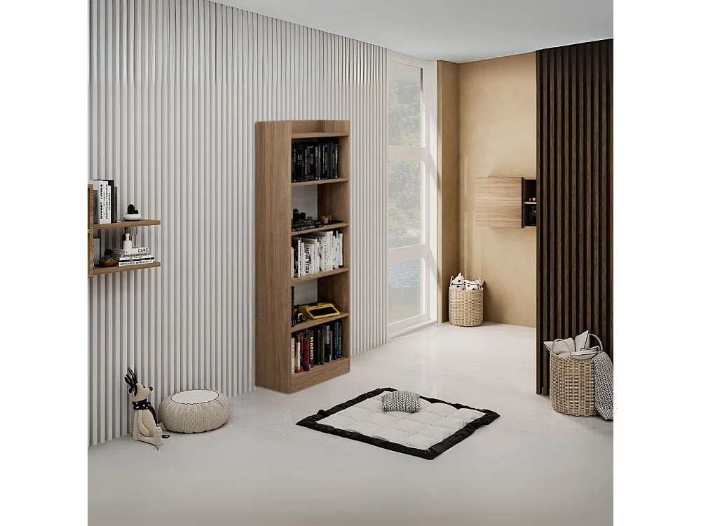 Libreria 5 ripiani Alessia colore noce naturale