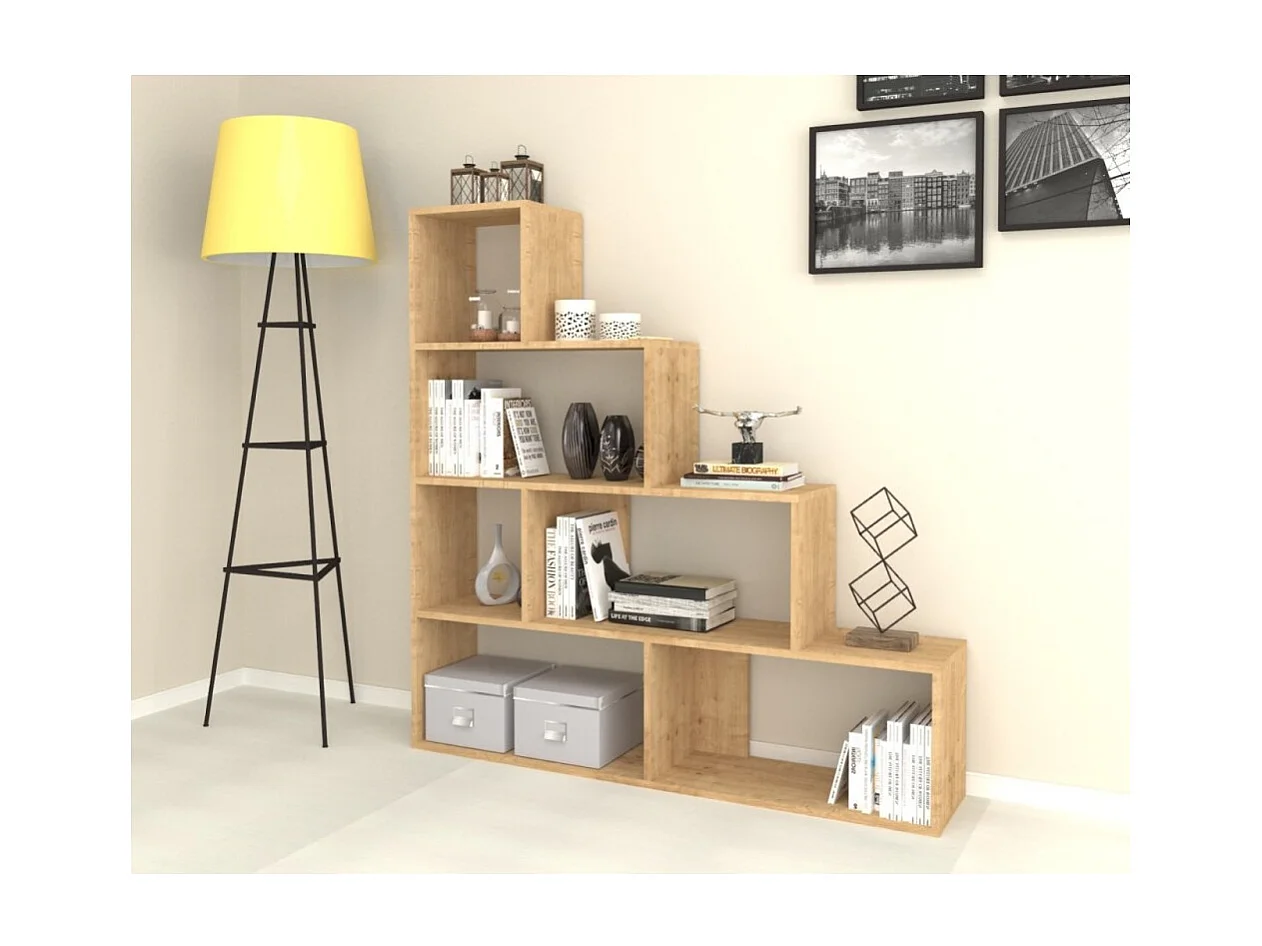 Libreria a scala Alis 145x145 cm. colore rovere