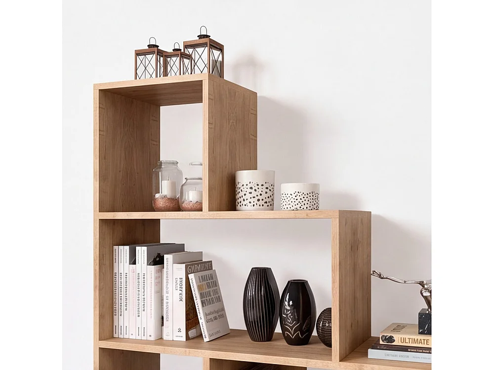 Libreria a scala Alis 145x145 cm. colore rovere