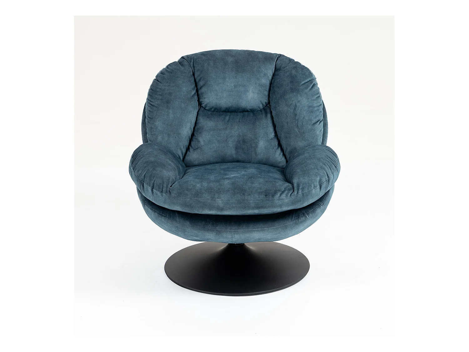 Fauteuil pivotant en velours bleu gris TOPI