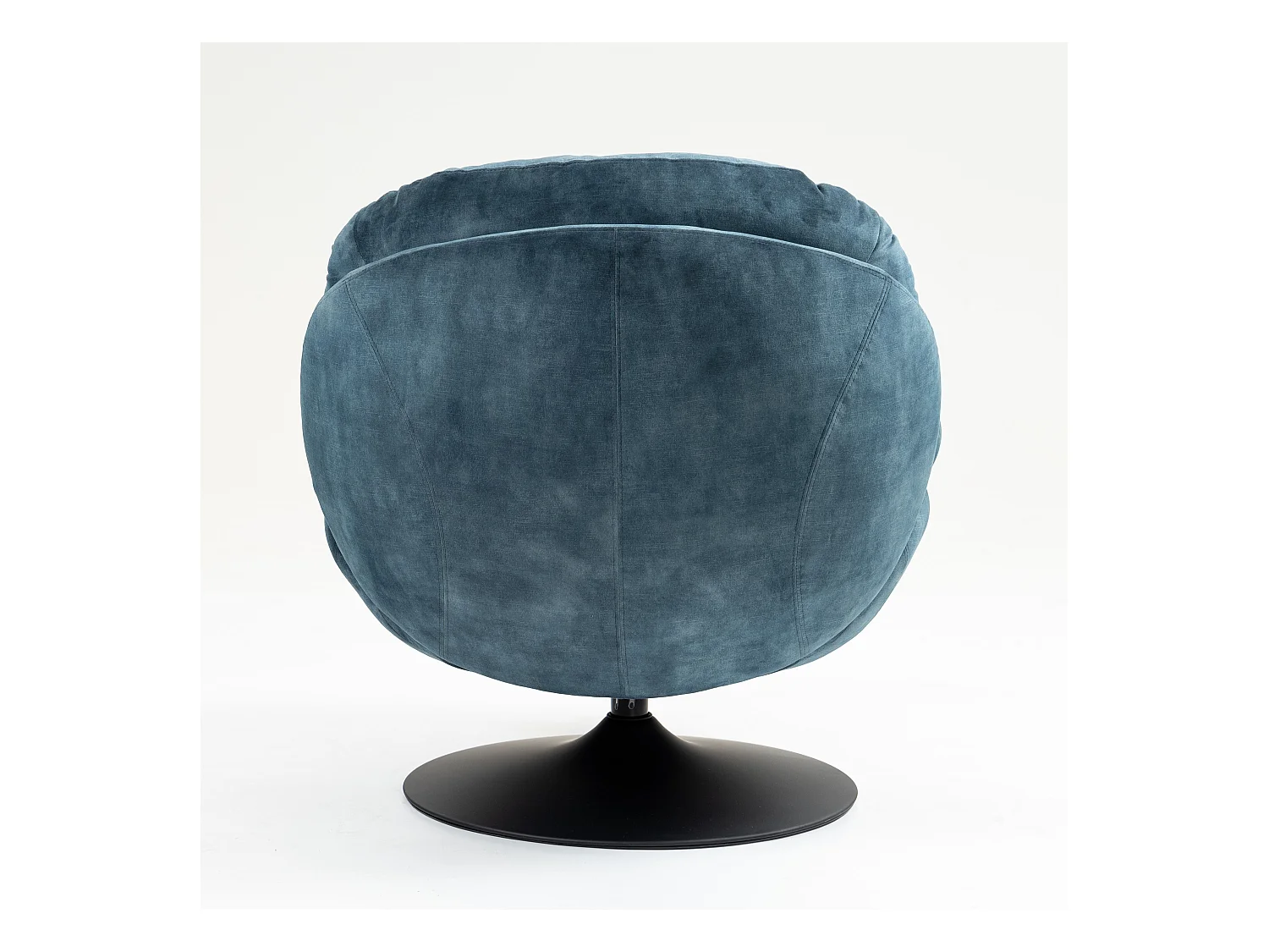 Fauteuil pivotant en velours bleu gris TOPI
