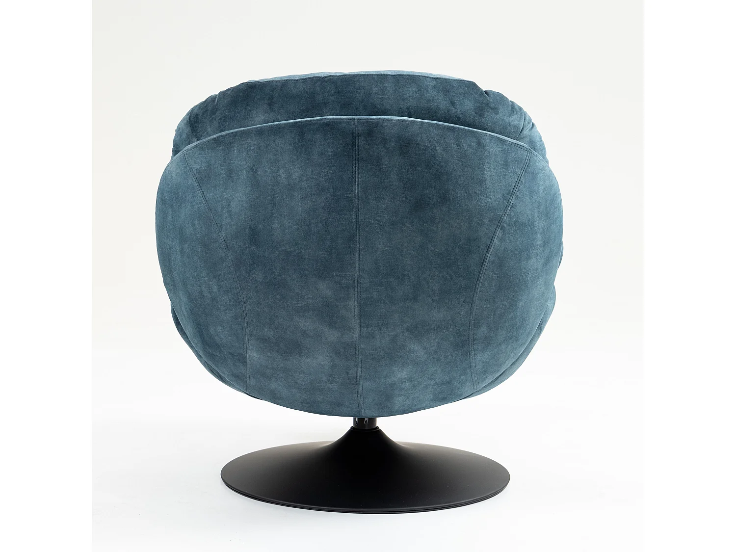 Fauteuil pivotant en velours bleu gris TOPI