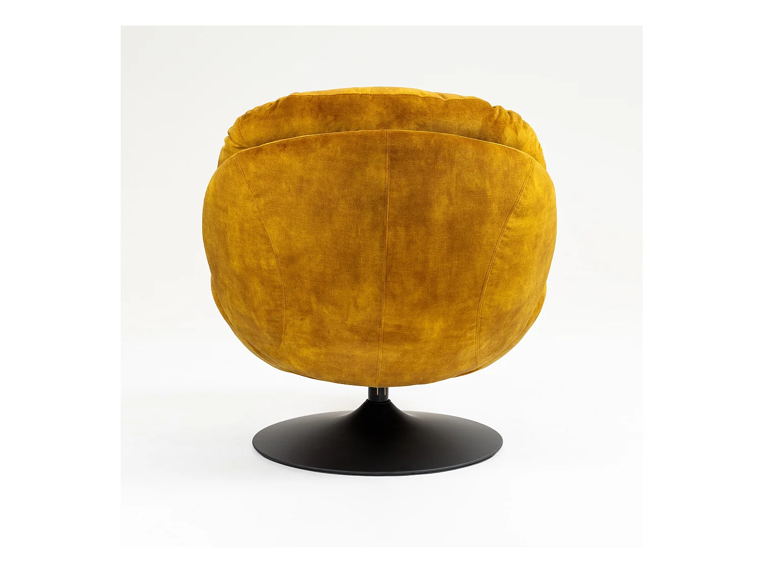 Fauteuil pivotant en velours ocre TOPI