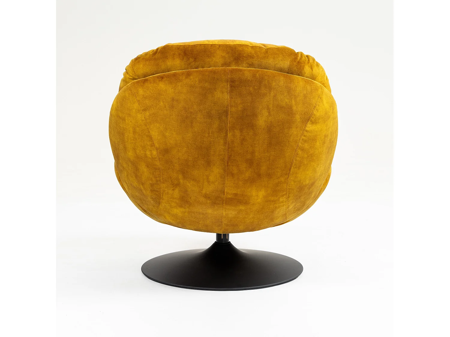 Fauteuil pivotant en velours ocre TOPI