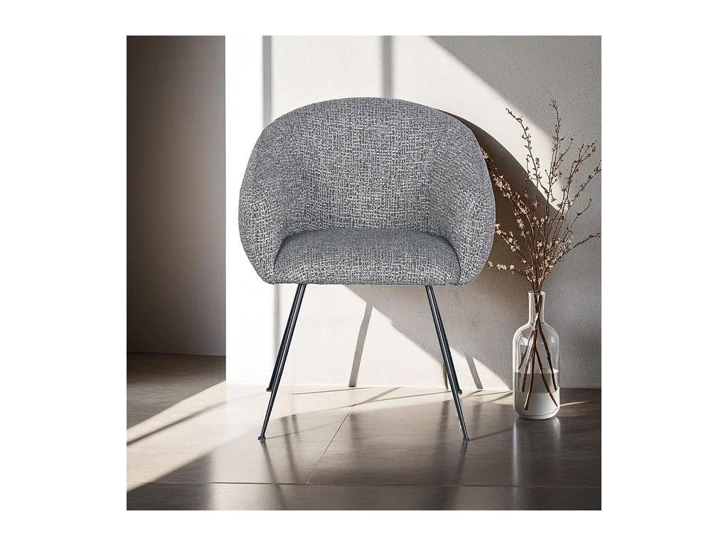 Fauteuil en tissu gris foncé VADIM