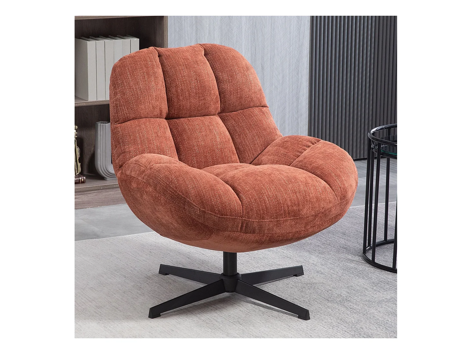 Fauteuil pivotant terracotta MOLTO