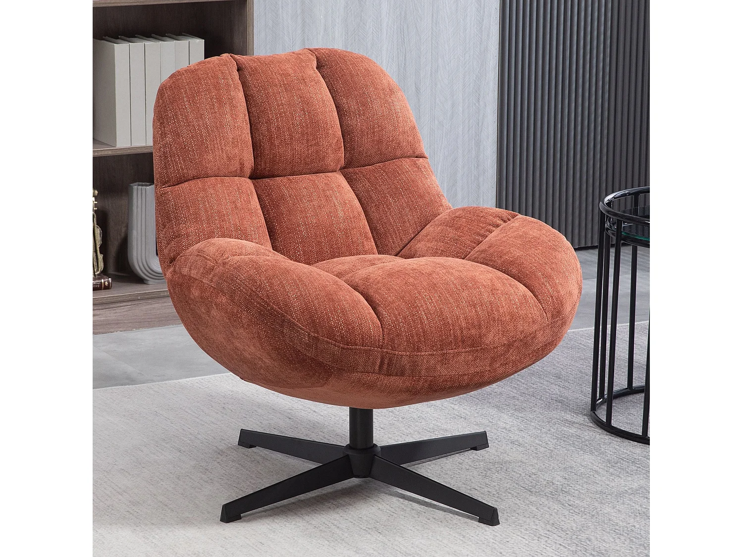 Fauteuil pivotant terracotta