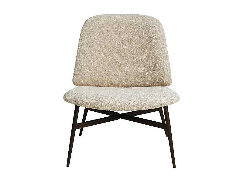 Fauteuil effet laine bouclée sable Alba