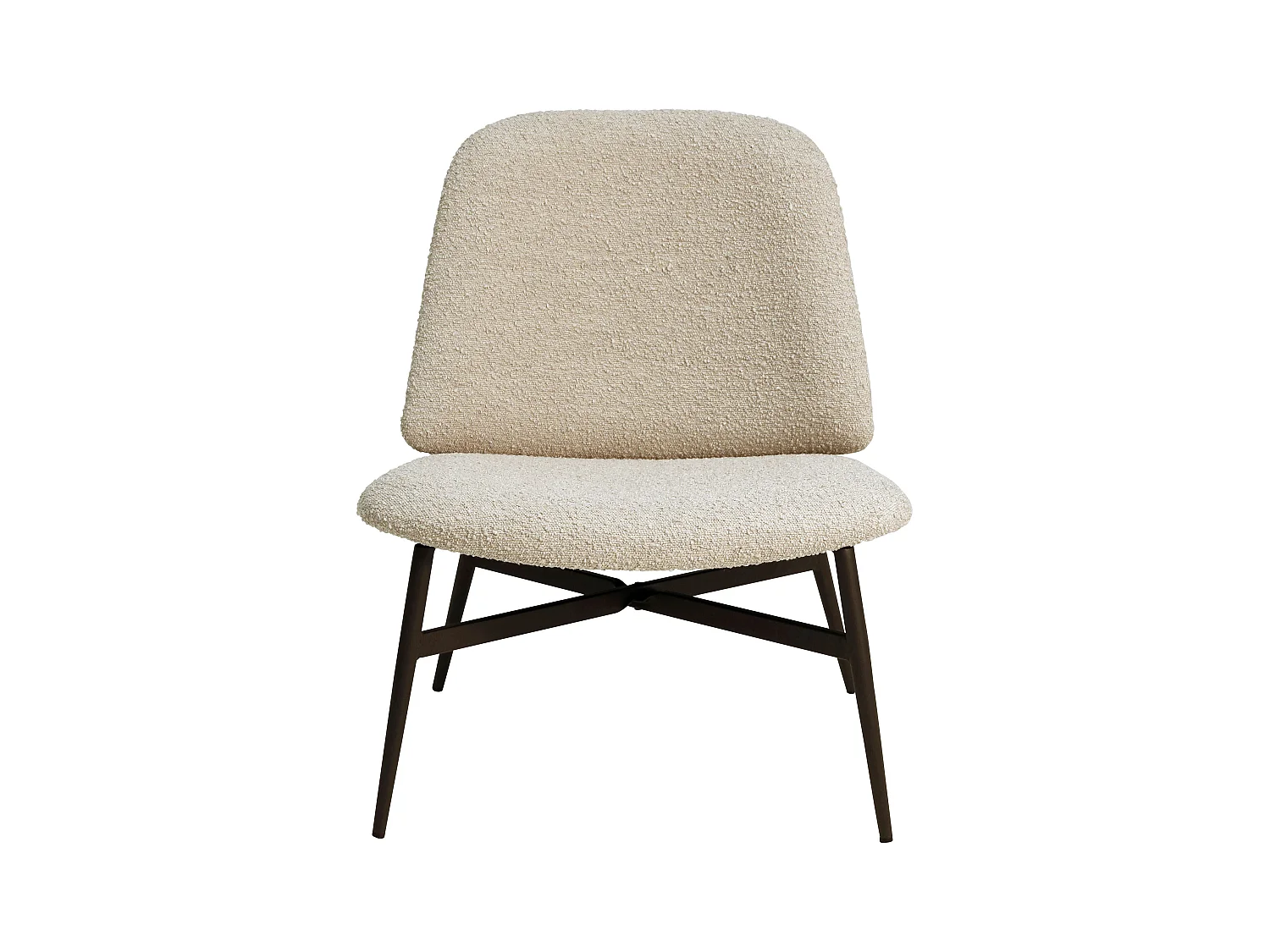 Fauteuil effet laine bouclée sable Alba