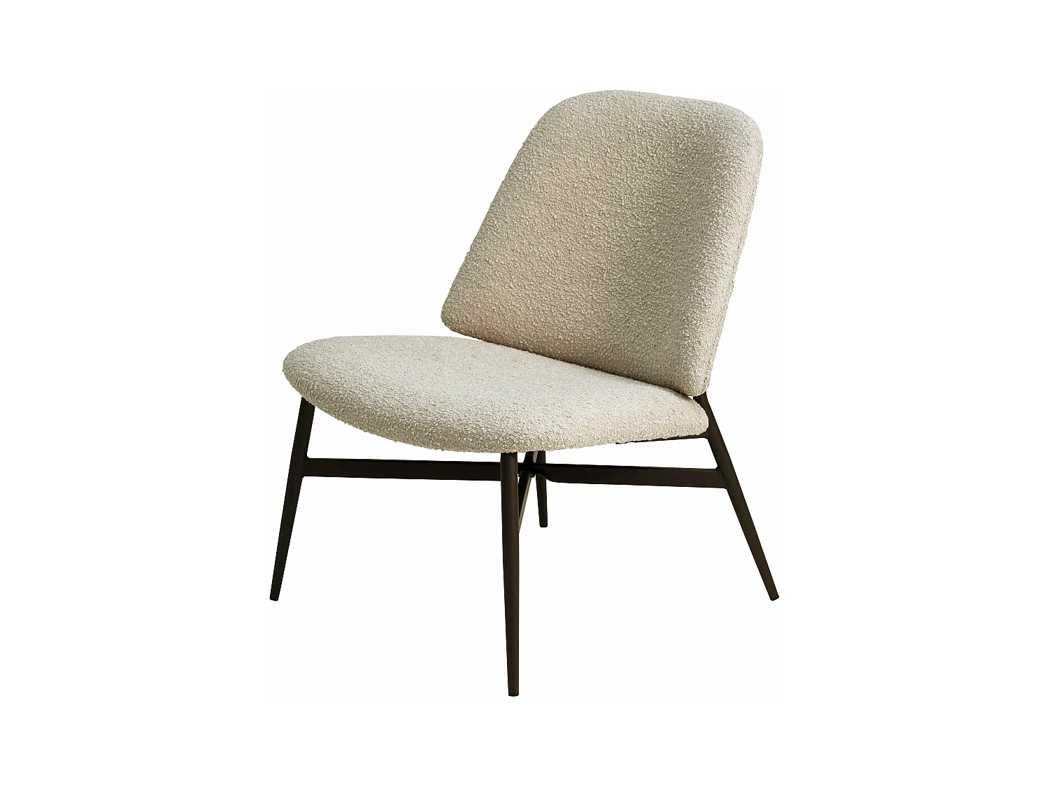 Fauteuil effet laine bouclée sable Alba