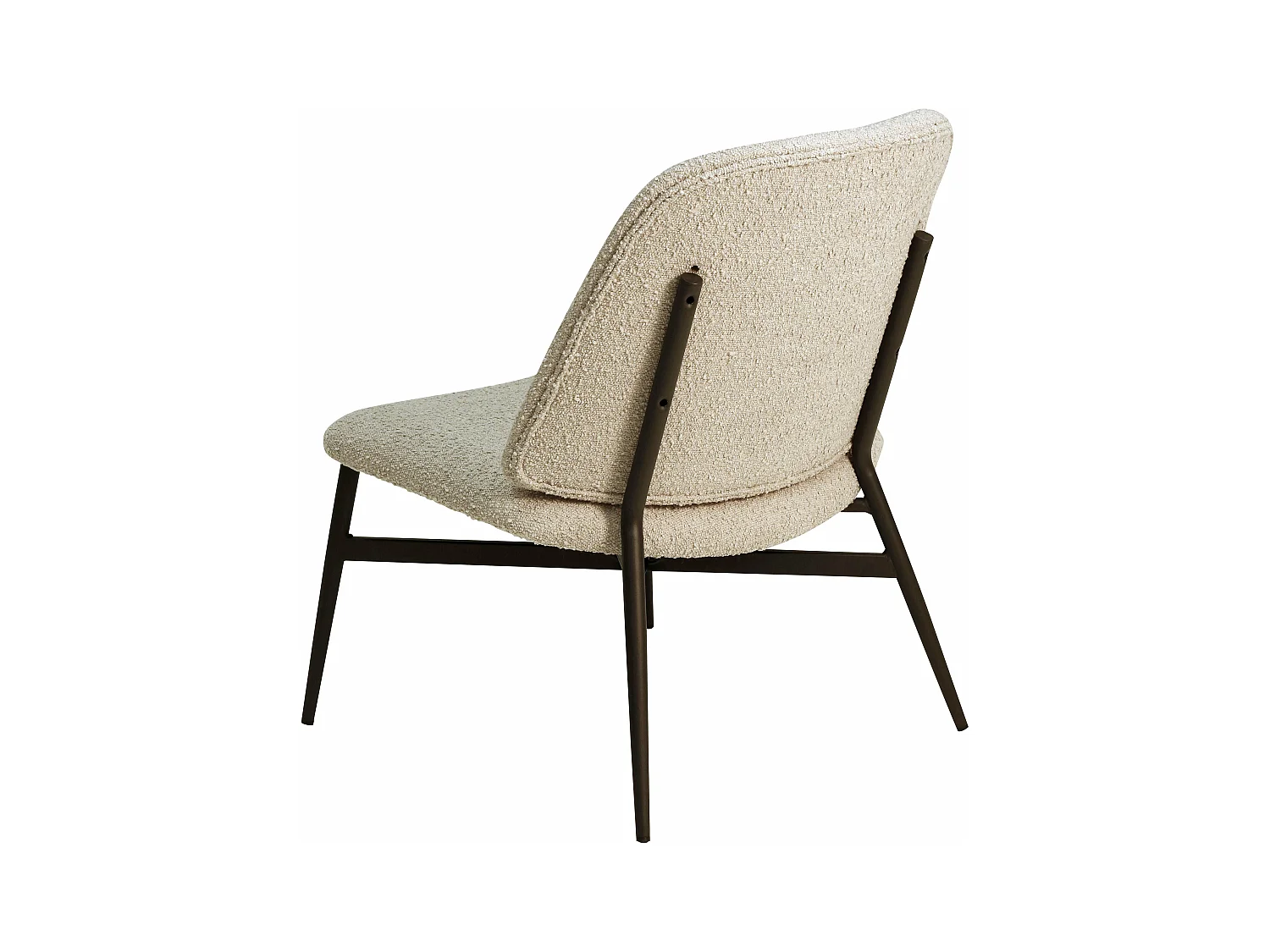 Fauteuil effet laine bouclée sable Alba