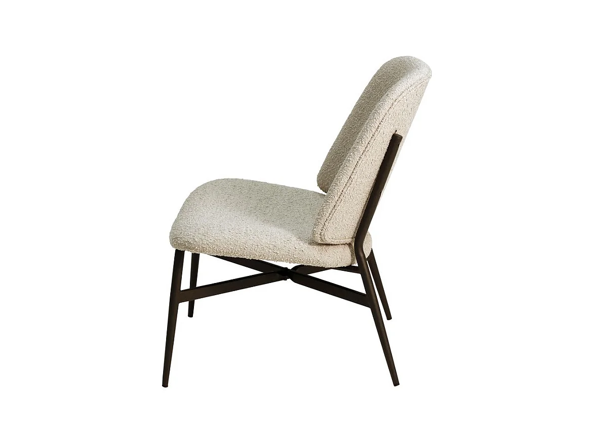 Fauteuil effet laine bouclée sable Alba