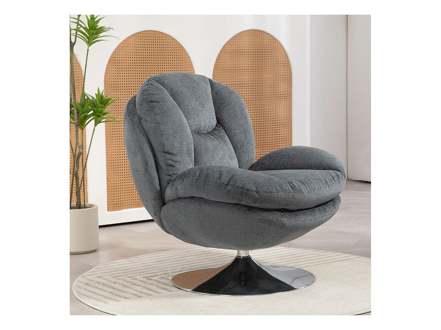 Fauteuil pivotant gris foncé TOPI