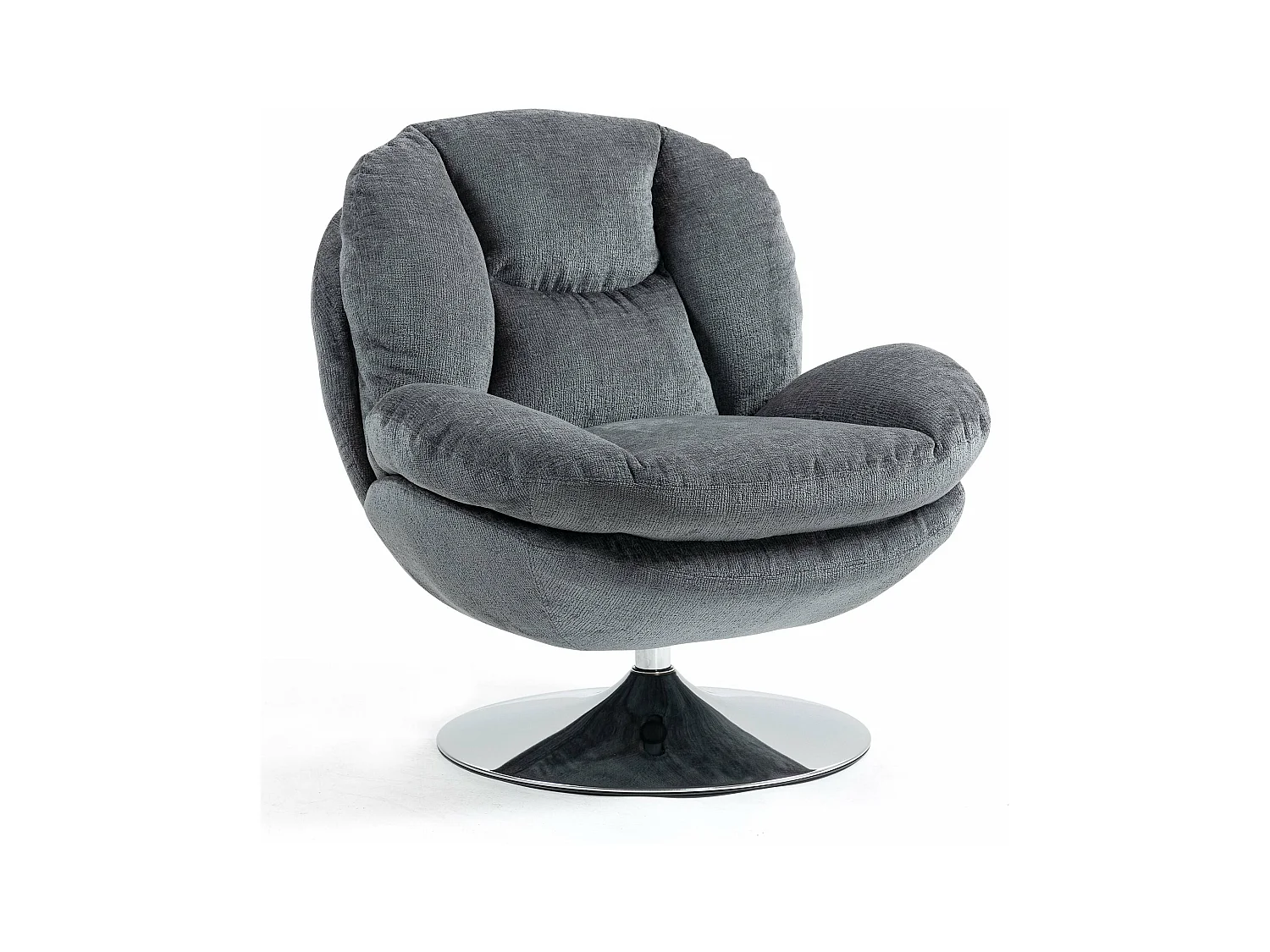 Fauteuil pivotant gris foncé TOPI