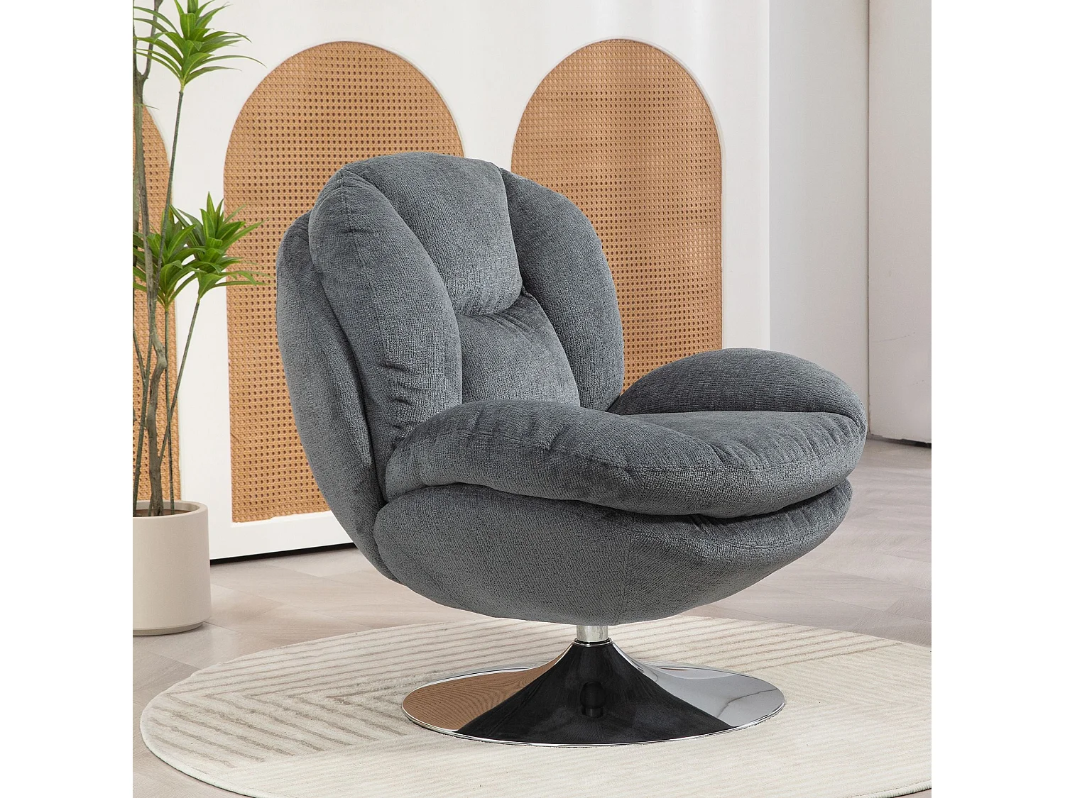 Fauteuil pivotant gris foncé TOPI