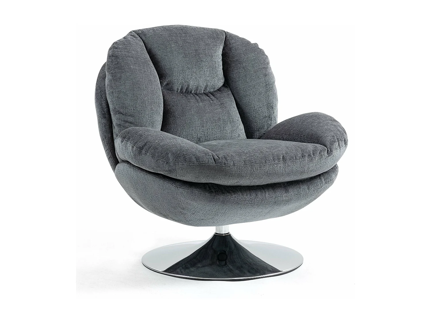 Fauteuil pivotant gris foncé TOPI