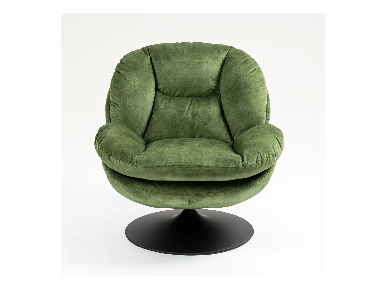 Fauteuil pivotant en velours vert TOPI