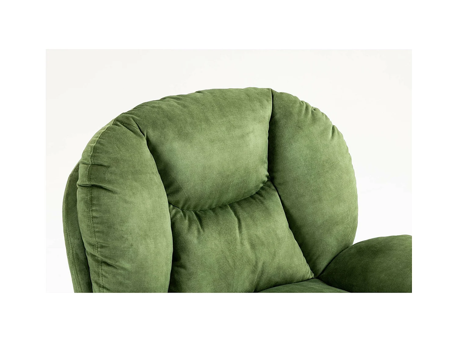 Fauteuil pivotant en velours vert TOPI