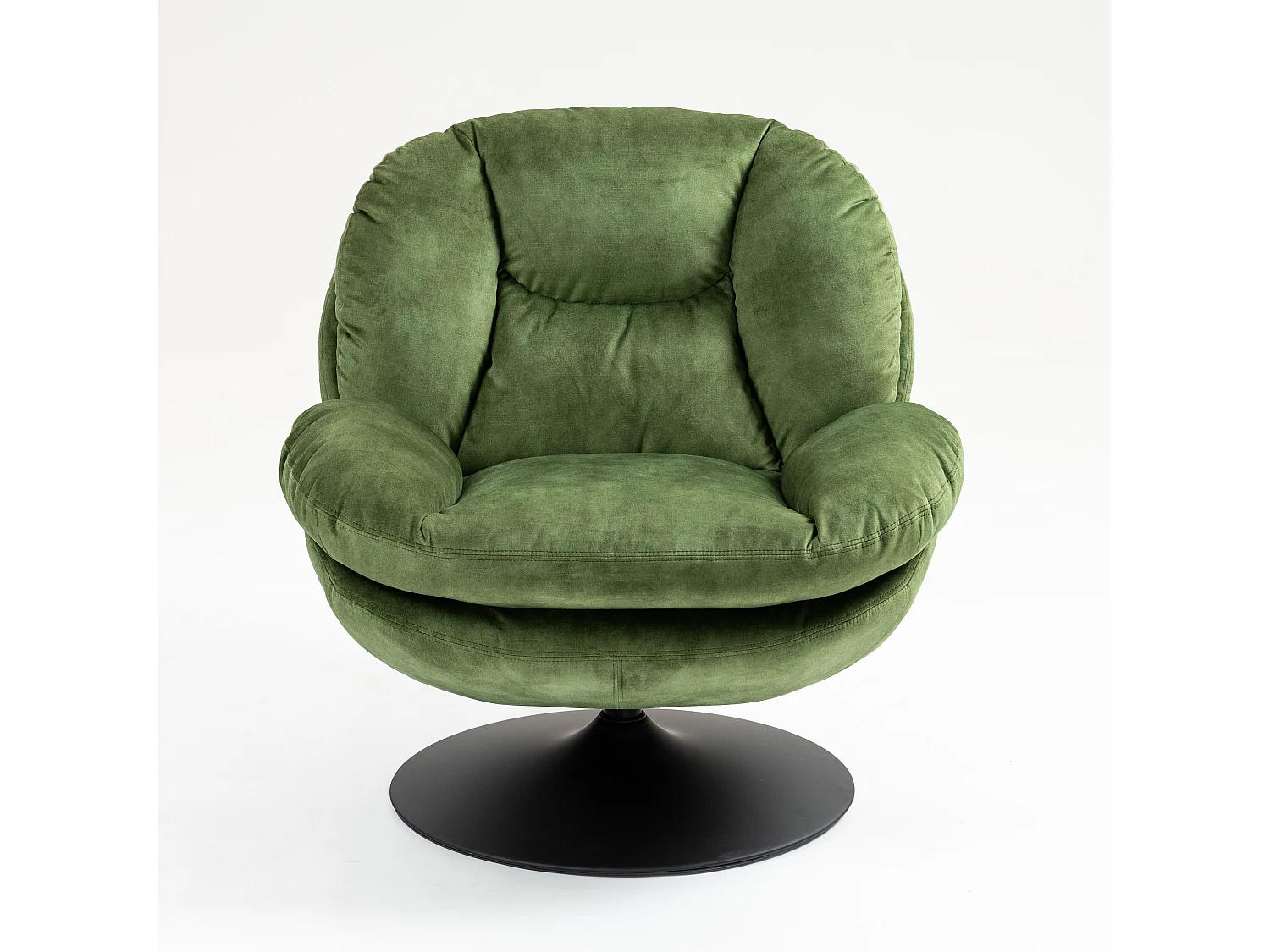 Fauteuil pivotant en velours vert TOPI