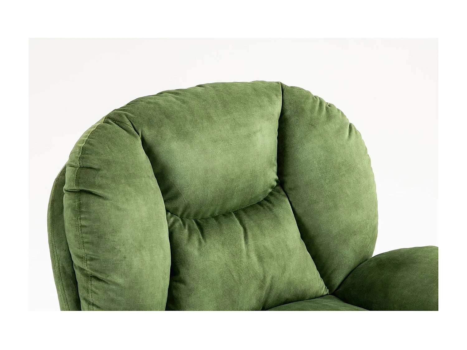 Fauteuil pivotant en velours vert TOPI