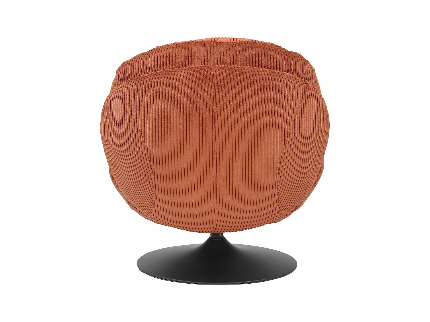 Fauteuil pivotant velours côtelé terracotta