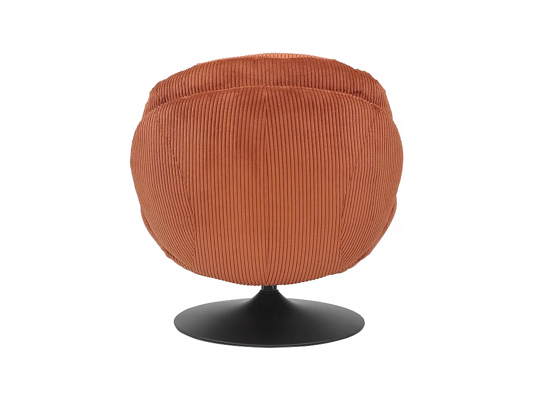 Fauteuil pivotant velours côtelé terracotta