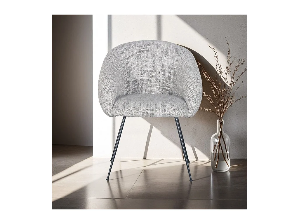 Fauteuil en tissu gris clair VADIM