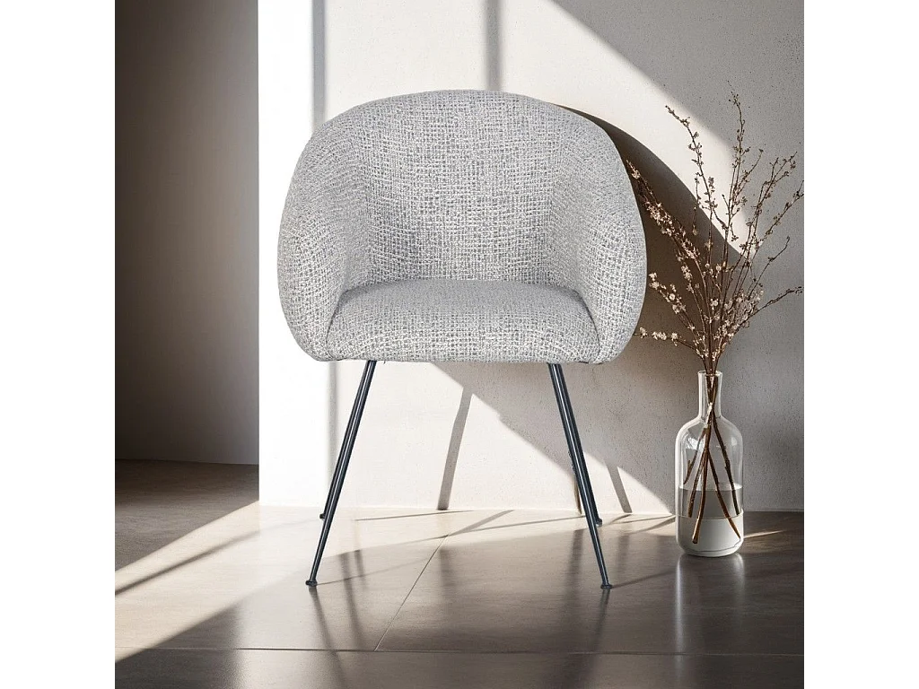 Fauteuil en tissu gris clair VADIM